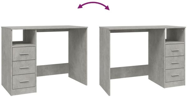 vidaXL Schreibtisch mit Schubladen Betongrau 102x50x76cm Holzwerkstoff 823036 Bild 9