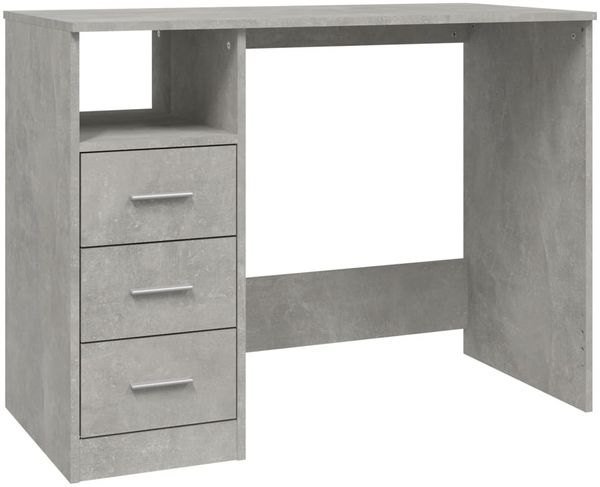 vidaXL Schreibtisch mit Schubladen Betongrau 102x50x76cm Holzwerkstoff 823036 Bild 2