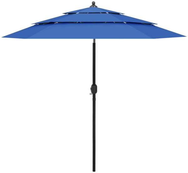 vidaXL Sonnenschirm mit Aluminium-Mast 3-lagig Azurblau 2,5 m 313867