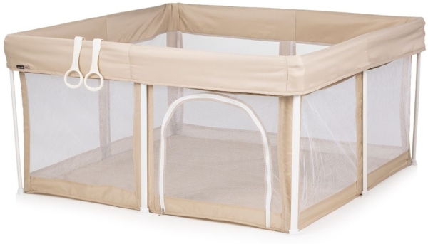 Chipolino Laufstall Vibe Set Spielmatte 120x120 cm Krabbelmatte Tasche waschbar beige