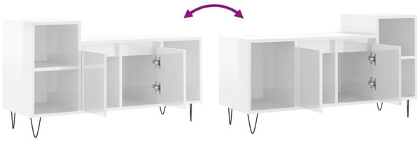 vidaXL TV-Schrank Hochglanz-Weiß 100x35x55 cm Holzwerkstoff 831318 Bild 9