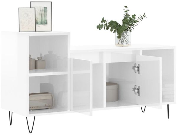 vidaXL TV-Schrank Hochglanz-Weiß 100x35x55 cm Holzwerkstoff 831318 Bild 4
