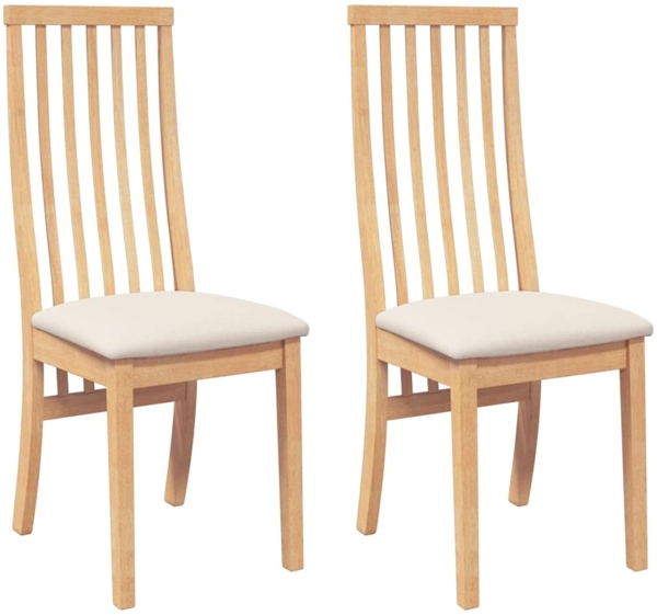 vidaXL Esszimmerstühle mit Kissen 2 Stk. Massivholz Gummibaum 4102455