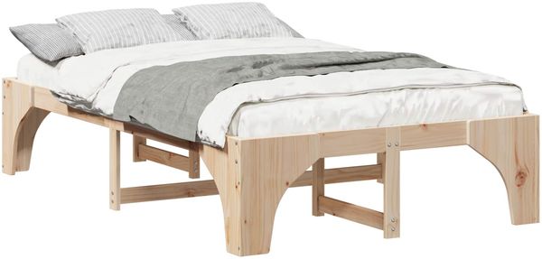 vidaXL Bettrahmen Braun 120 x 200 cm Massives Kiefernholz 872989 Bild 2