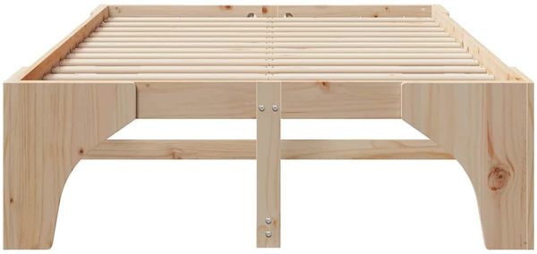 vidaXL Bettrahmen Braun 120 x 200 cm Massives Kiefernholz 872989 Bild 5