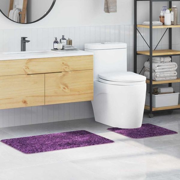 vidaXL Anti-Rutsch Badematten-Set 2 pcs Lila PP 4019862