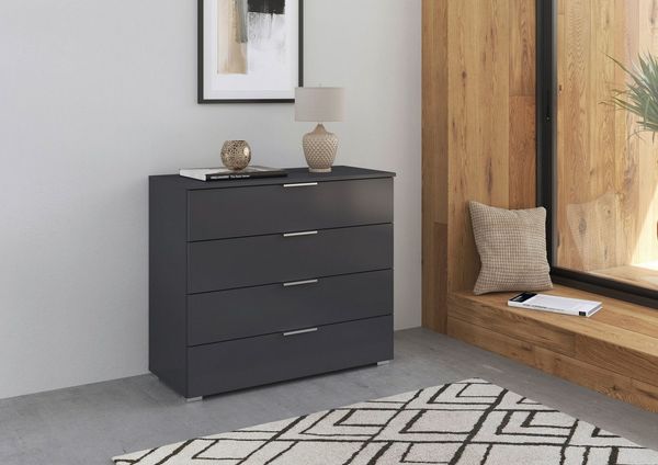 OTTO home Schubkastenkommode Sideboard Schubladenkommode AGORDO mit Dekor- oder Hochglanzfront (in zwei Griff-Farben, Breite 80 cm), vier große und geräumige Schubladen mit viel Stauraum MADE IN GERMANY