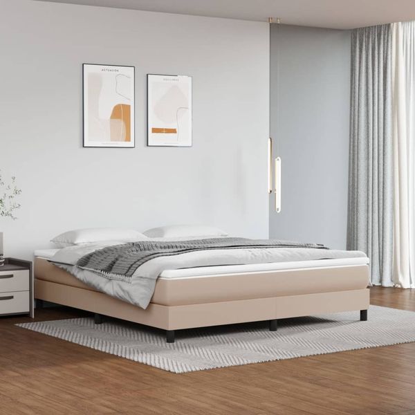vidaXL Taschenfederkernmatratze Mittel Cappuccino 180x200x20 cm Kunstleder 347847