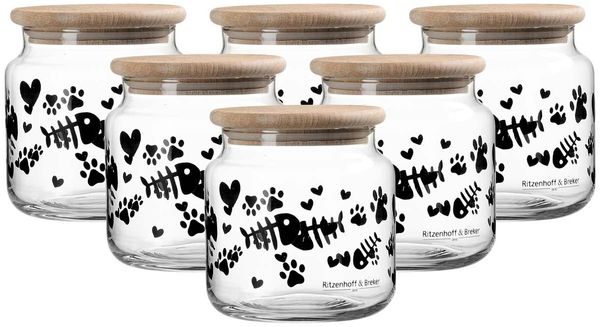 Ritzenhoff & Breker Mika Cat Leckerli-Dose mit Deckel ø 10 cm 6er Set