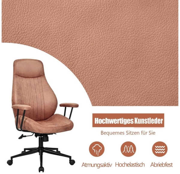COSTWAY Bürostuhl, mit verstellbarer hoher Rückenlehne, abnehmbaren Armlehnen Bild 2