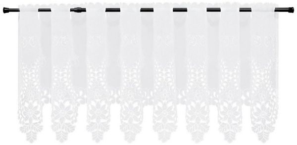 Joyswahl Scheibengardine (1 St), Stangendurchzug, transparent, Wirkware, mit Floralen Stickereien, Kurzstore, Bistrogardine, Vintage