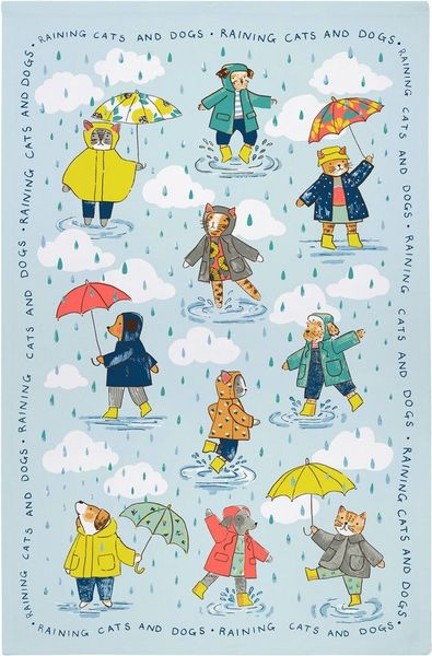 Ulster Weavers Geschirrtuch Raining Cats & Dogs, (Set, 1-tlg, 1-teilig), 100% Baumwolle 48x74cm Küchentuch