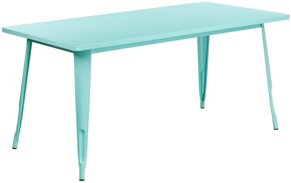 Flash Furniture Charis Commercial Grade 80x160 cm, rechteckig, Metall, für drinnen und draußen, mintgrün