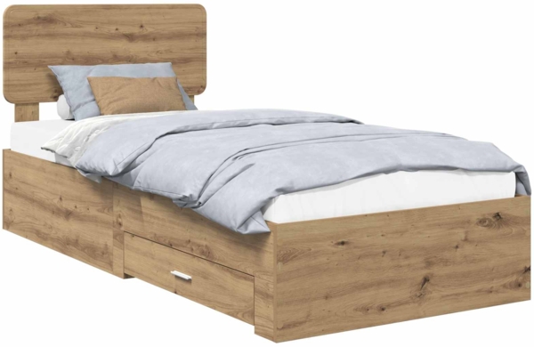 vidaXL Bettrahmen Artisan-Eiche 100 x 200 cm Holzwerkstoff 3412417