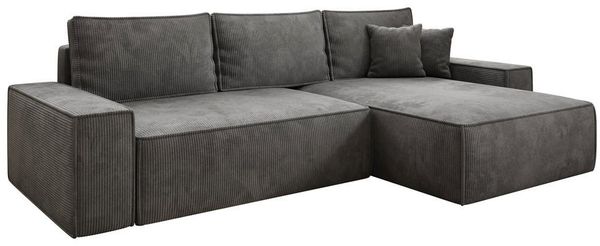Luxusbetten24 Schlafsofa Designer Sofa Lunaro in Cord, mit Stauraum und Schlaffunktion