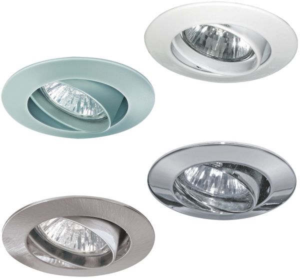 12er Pack Einbaustrahler Aluminium GU4 35mm Leuchtmittel klein Einbaustrahler Weiß / Chrom / Eisen18800