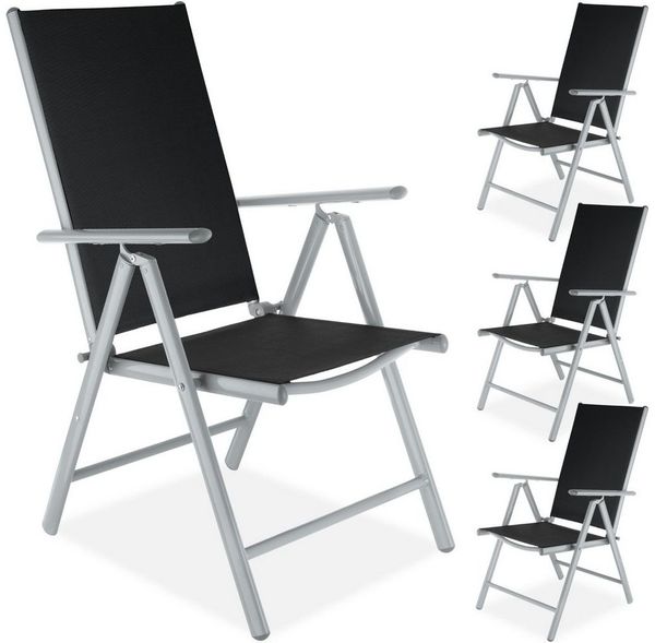 tectake Gartenstuhl 4er Set Gartenstuhl (4er Set, 4 St), klappbar