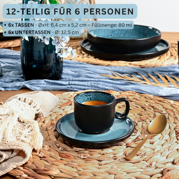 SÄNGER Espressotassen Set Vigo 12 teilig für 6 Personen Bild 2