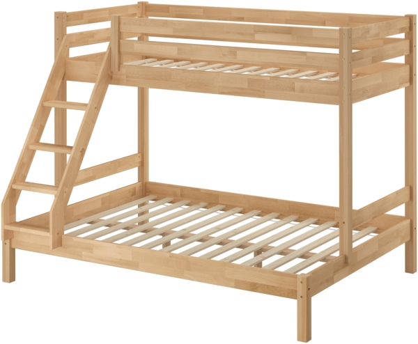 Stabiles Stockbett Etagenbett 90x200 u 140x200 Buche massiv lackiert V-60.14-09-14Rollrost und Matratze inkl. Bild 3