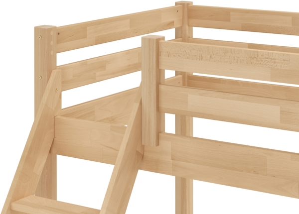 Stabiles Stockbett Etagenbett 90x200 u 140x200 Buche massiv lackiert V-60.14-09-14Rollrost und Matratze inkl. Bild 5