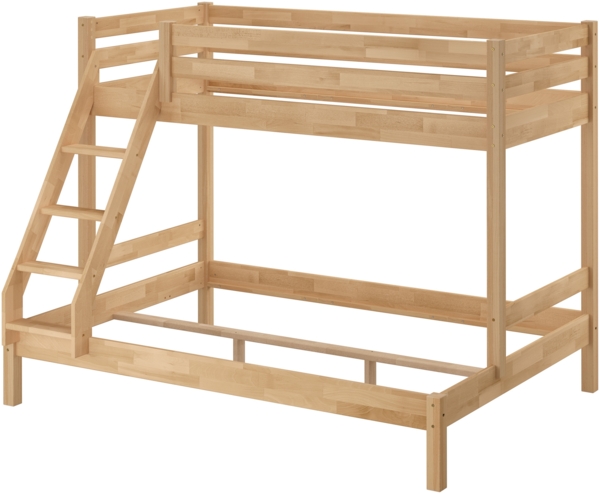 Stabiles Stockbett Etagenbett 90x200 u 140x200 Buche massiv lackiert V-60.14-09-14Rollrost und Matratze inkl. Bild 1