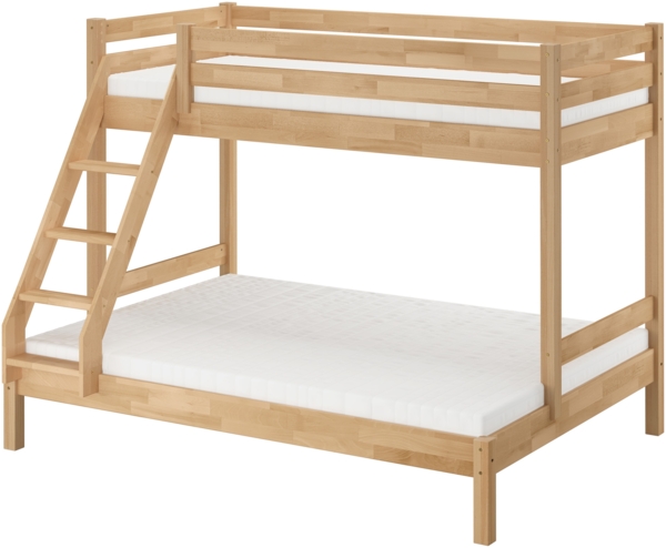 Stabiles Stockbett Etagenbett 90x200 u 140x200 Buche massiv lackiert V-60.14-09-14Rollrost und Matratze inkl. Bild 2