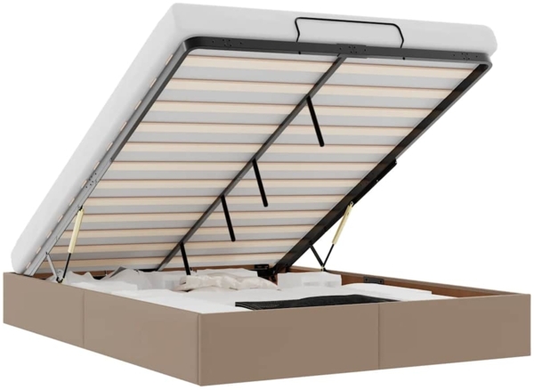 vidaXL Ottoman-Bett ohne Matratze Cappucino 140x200cm Kunstleder 3310808
