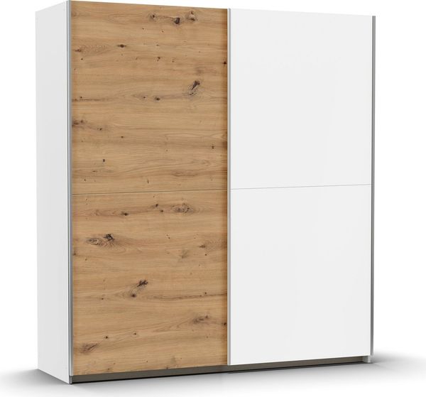 Rauch Möbel Saturn, Schwebetürenschrank, Kleiderschrank, Kleiderschränke, Garderobe, Schrank mit Stauraum, 2-türig, Farbe Eiche Artisan-Alpinweiß, 175 x 191 x 59 cm Bild 2