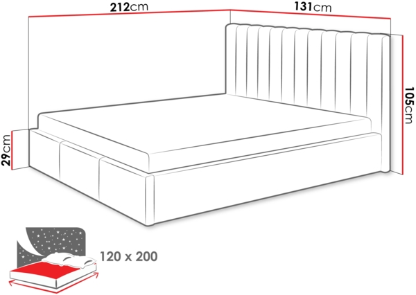 Polsterbett Zorbo (Farbe: Fresh 01, Größe: 120x200 cm) Bild 4