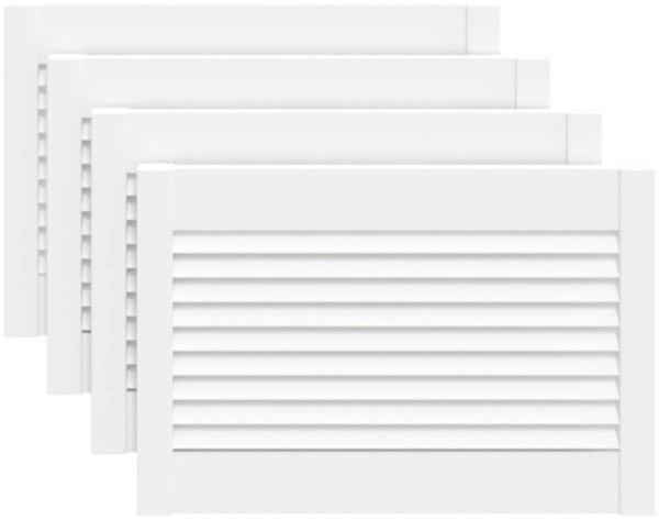 vidaXL Schranktüren Lamellen-Design 4 Stk Weiß 39,5x59,4 cm Massivholz 151150