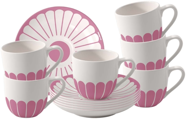 Villeroy & Boch Fleur Couleur Espressotasse mit Untertasse 70 ml 6er Set - Cassis