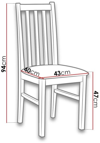 MIRJAN24 Stuhl Bos X (1 Stück), aus Buchenholz, 43 x 40 x 94 cm