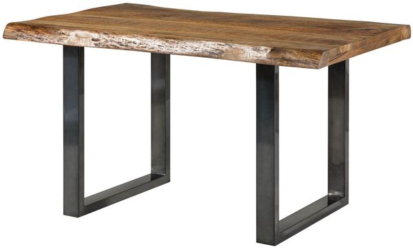 Baumtisch Mango 160x90x77 natur lackiert / U-Beine anthrazit glänzend FREEFORM 5
