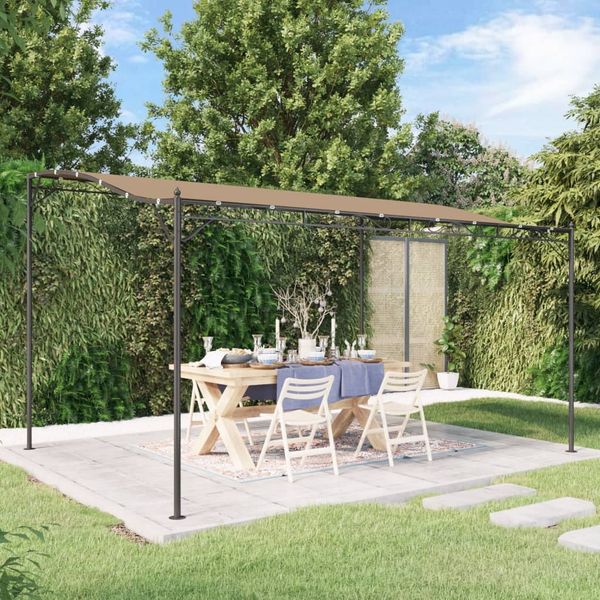 Markise, Gartenpavillon Taupe 4x3 m 180 g/m² Stoff und Stahl