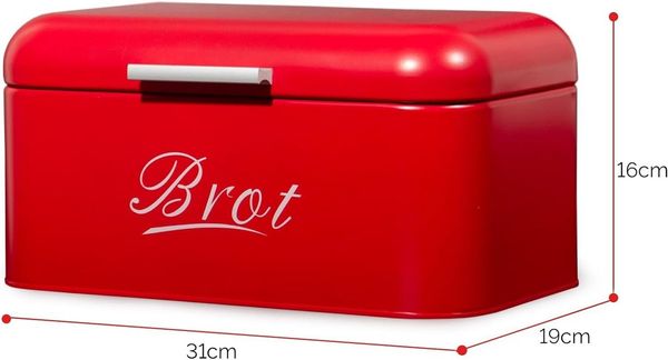 Zedelmaier Brotkasten Brotkasten aus Metall,Brot Lange Aufbewahren,Retro Brot Box mit Deckel, (1-tlg, MBH001&2), Stapelbar Brotaufbewahrungsbox