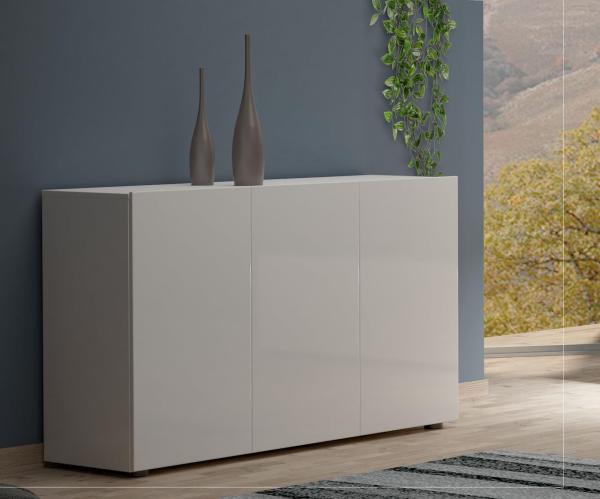 Sideboard >Mister< in weiss, Lack Hochglanz - 135x80x38cm (BxHxT)