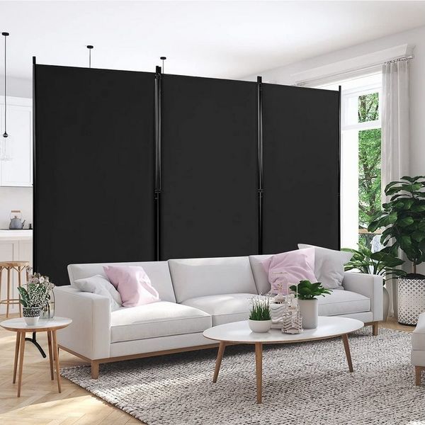 COSTWAY Paravent (3 St), mit verstellbaren Untersetzern, 260 x 183cm