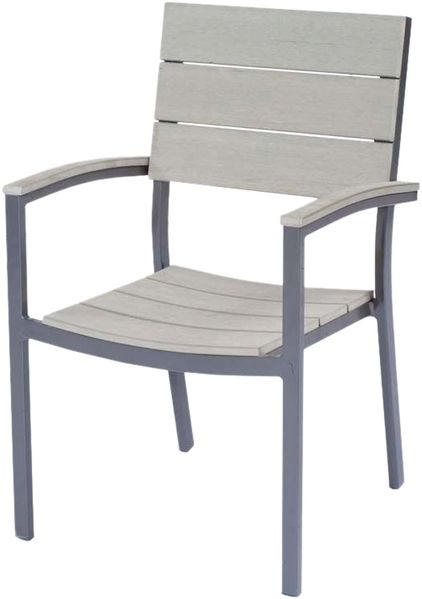 Gartenstuhl 2er Set MIRA - Kunststoff, Anthrazit | Stapelstuhl Wetterfest Gartenstühle Outdoor Essstühle