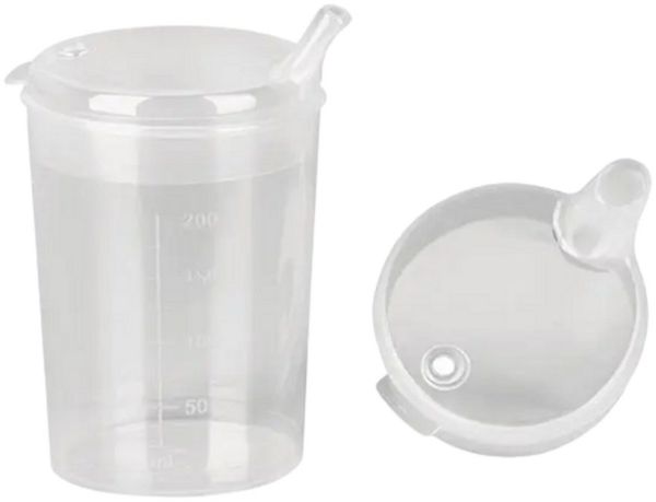 DocMed Schnabelbecher Schnabeltrinkbecher, 2-tlg, Robustes Material:, Milchig-transparenter Becher