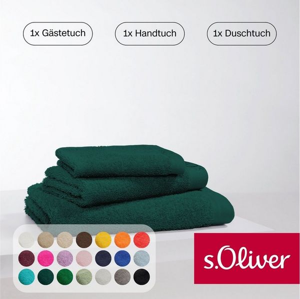 s.Oliver Handtuch Set s.Oliver, Premium Qualität, 600 gr/m², Walkfrottier (Set, 3-St), 1 Gästetuch 30x50 cm, 1 Handtuch 50x100 cm, 1 Duschtuch 70x140 cm
