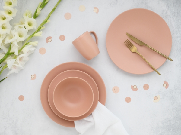 CreaTable, 21914, Serie Soft Touch Peach, 16-teiliges Geschirrset, Kombiservice aus Steinzeug, spülmaschinen- und mikrowellengeeignet, Qualitätsproduktion Bild 4