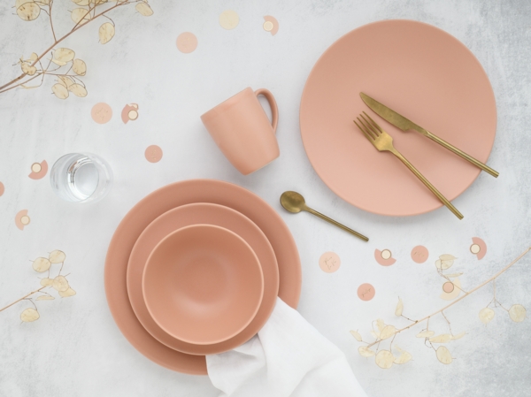 CreaTable, 21914, Serie Soft Touch Peach, 16-teiliges Geschirrset, Kombiservice aus Steinzeug, spülmaschinen- und mikrowellengeeignet, Qualitätsproduktion Bild 5