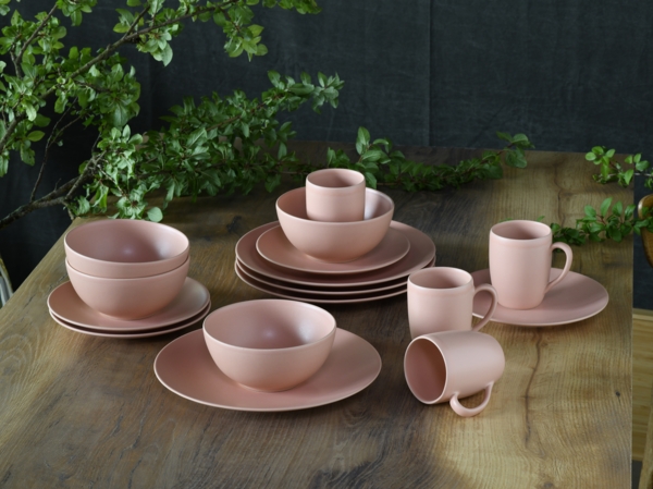 CreaTable, 21914, Serie Soft Touch Peach, 16-teiliges Geschirrset, Kombiservice aus Steinzeug, spülmaschinen- und mikrowellengeeignet, Qualitätsproduktion Bild 2