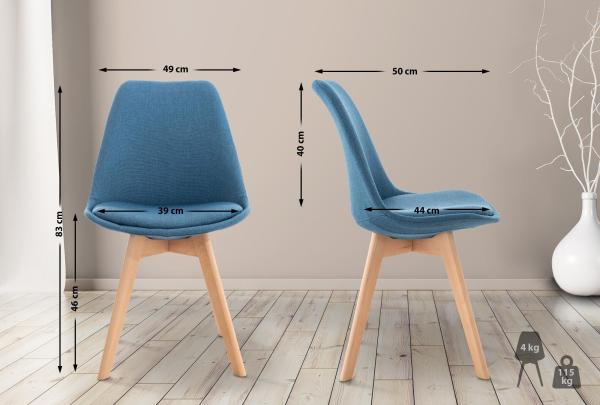 CLP Esszimmerstuhl Linares Mit Buchenholzgestell,blau Stoff Bild 3