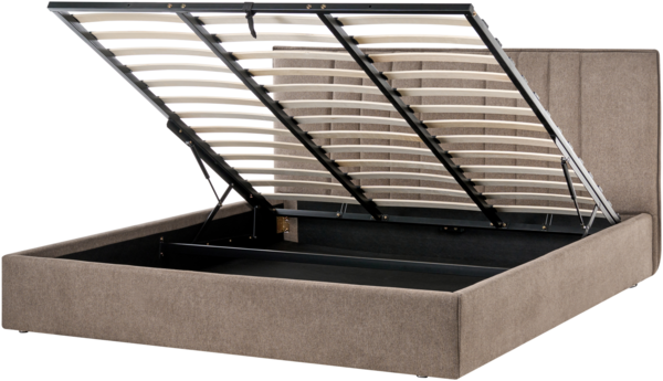 Bett mit Stauraum Stoff TARASCON 180 x 200 cm Taupe