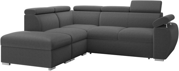Ecksofa Boston 2RR1P mit Einstellbare Kopfstützen (Farbe: Kronos 22, Seite: Links PUFAP+R+1P(65)+2R)