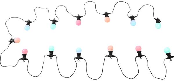 LED Lichterkette, Außenleuchte, schwarz, Opal, IP44