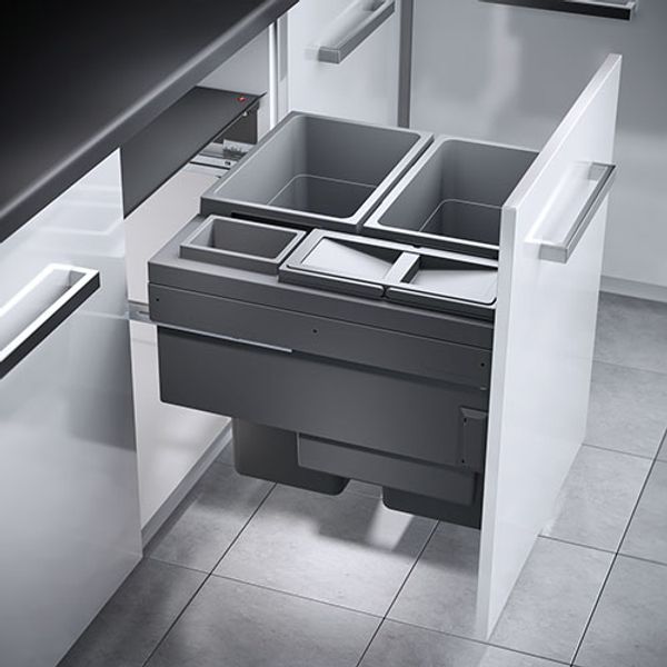 Hailo Abfallsorter 3619771 EURO CARGO 600, 91 Liter / 60 cm Schrankbreite / Abfalltrennsystem