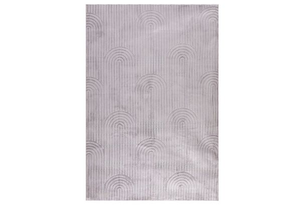 IDIMEX Teppich BOW, Wohnzimmerteppich waschbar 200x300 cm Kurzflor bogenmuster hellgrau