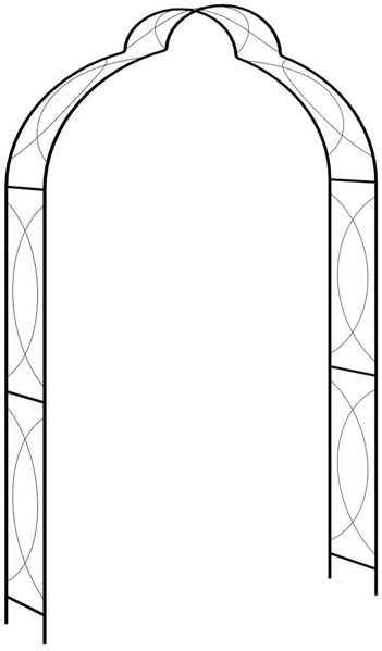 vidaXL Rosenbogen Schwarz 150 x 34 x 240 cm Eisen 47095